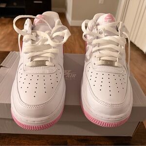 Nike White and Pink Low-Top Sneakers